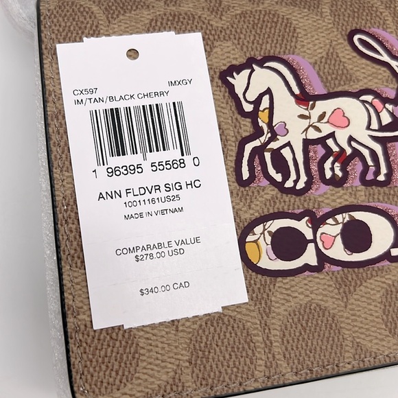 Coach Anna Foldover Clutch Crossbody Signature Canvas Horse And Carriage Print - Picture 11 of 16